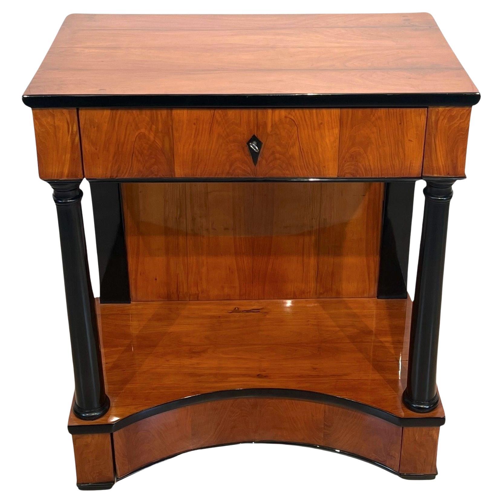 Biedermeier Console Table, Two Drawers, Cherry Veneer, South Germany circa 1820 For Sale