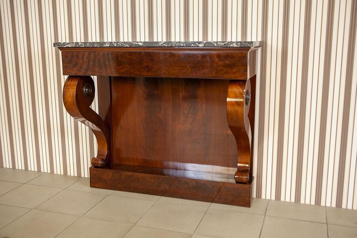 European Biedermeier Console Table from the Early 20th Century with Marble Top For Sale