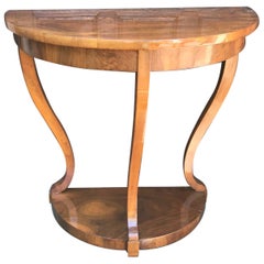 Biedermeier Console Table, Walnut Veneer, South German, 1820