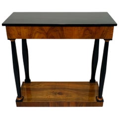 Biedermeier Console Table, Walnut Veneer, Ebonized, South Germany, circa 1820