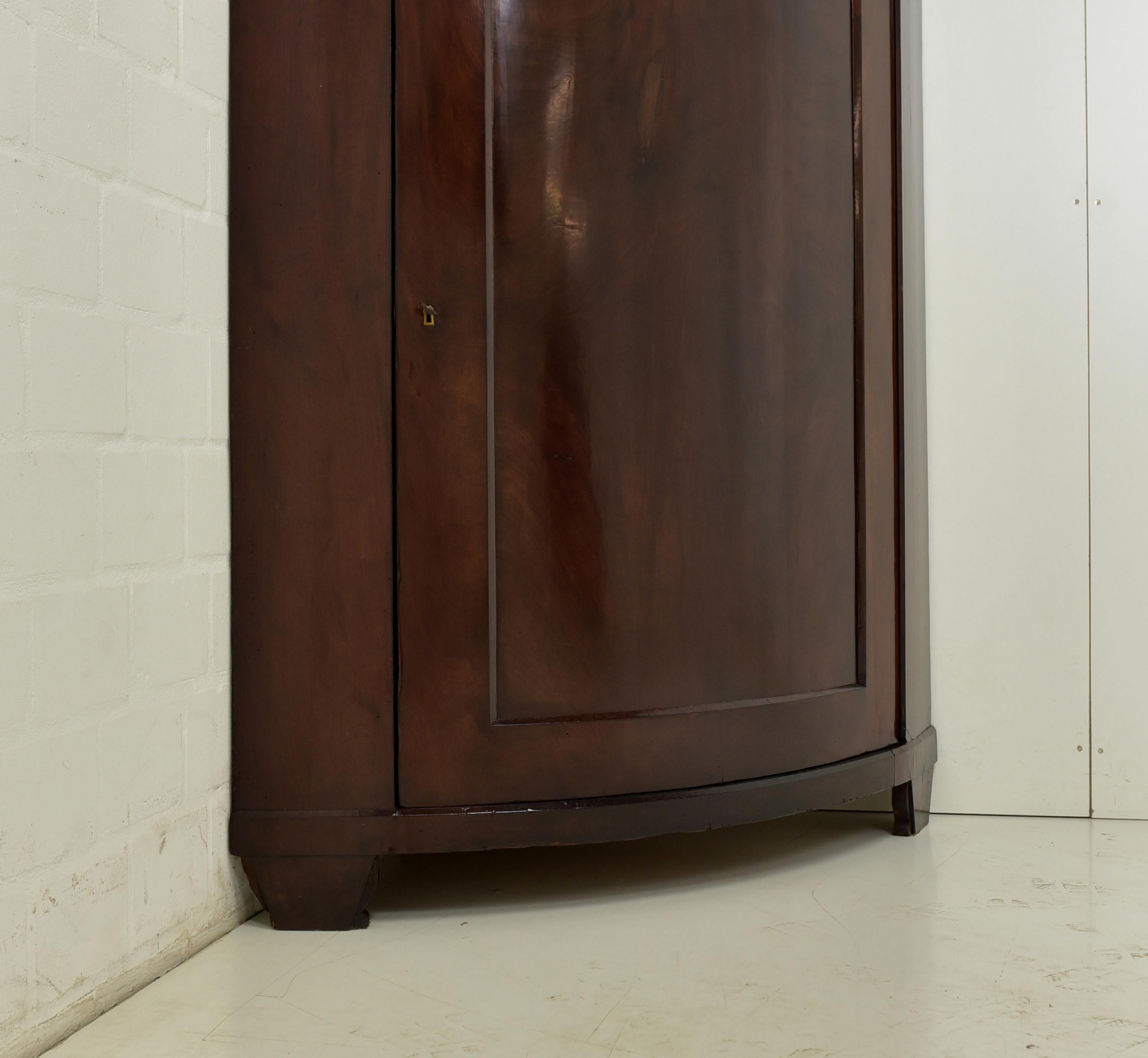 Biedermeier Corner Cupboard / Dresser in Mahogany, 1840 5