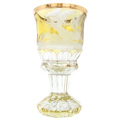 Vase en cristal Biedermeier en forme de vase du XIXe siècle