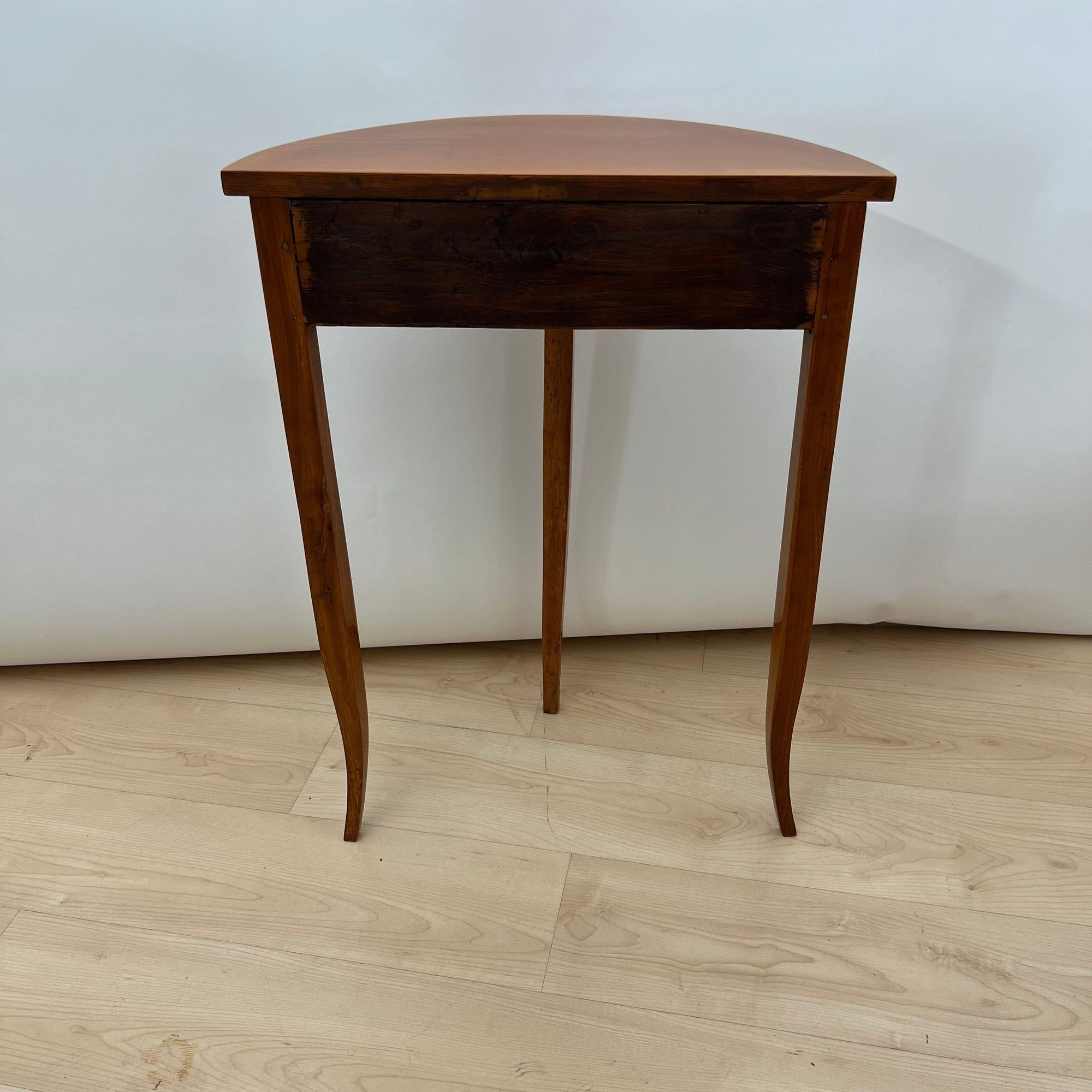 Biedermeier Demi-Lune Console Table, Cherry Wood, South Germany circa 1820 For Sale 6