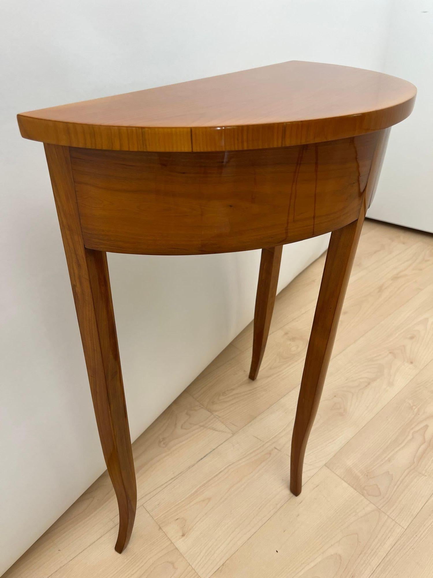 Biedermeier Demi-Lune Console Table, Cherry Wood, South Germany circa 1820 For Sale 8