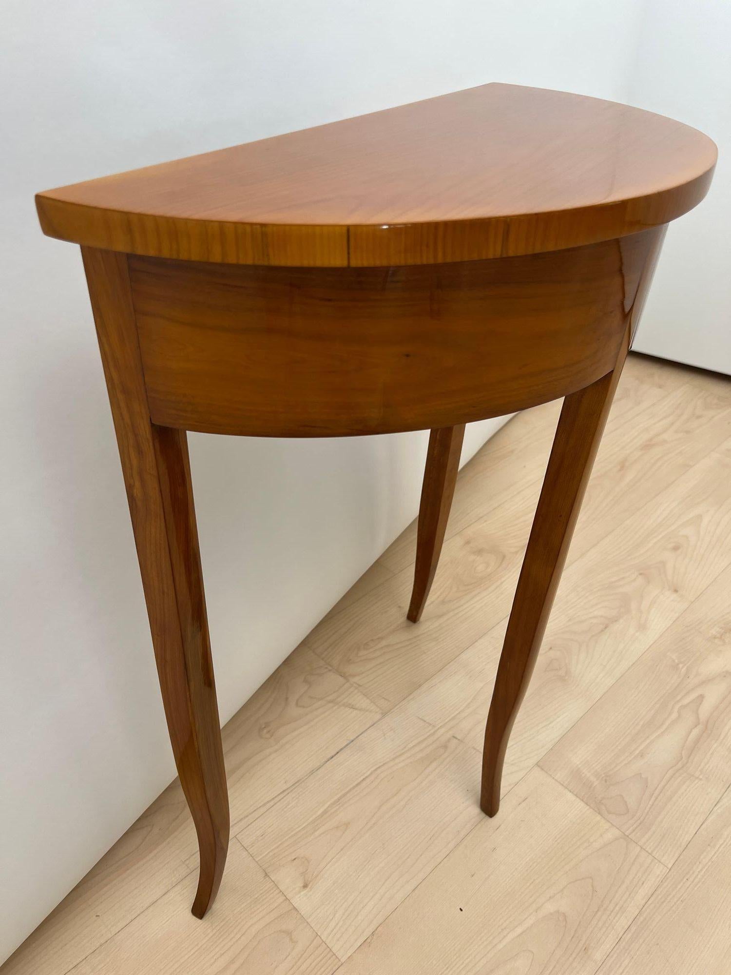 Biedermeier Demi-Lune Console Table, Cherry Wood, South Germany circa 1820 For Sale 9