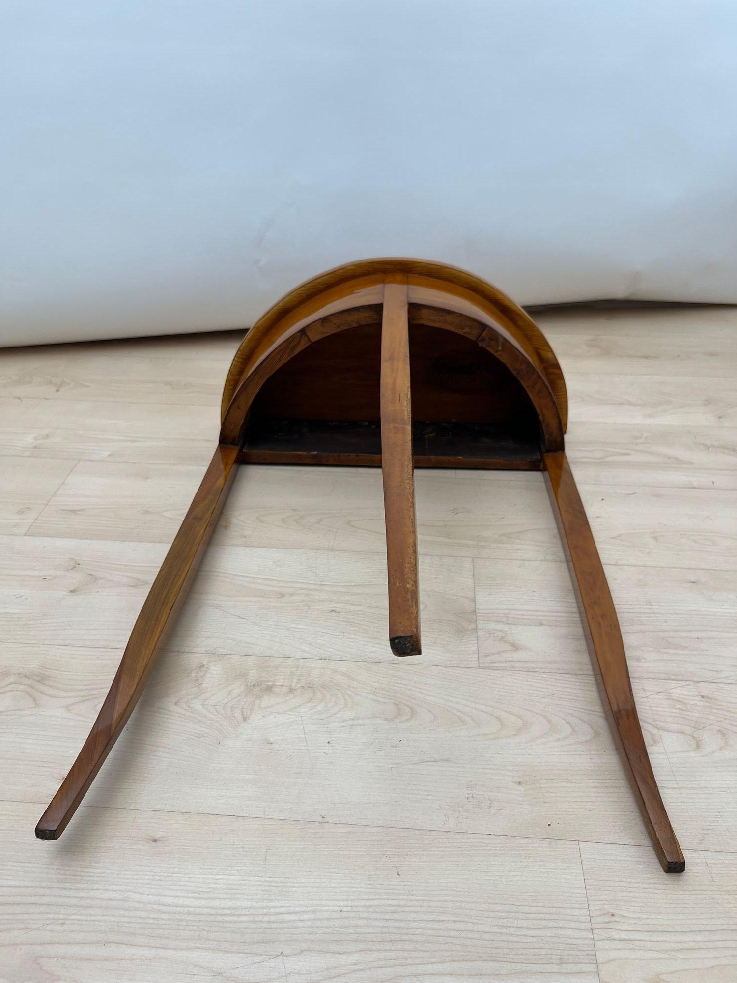 Biedermeier Demi-Lune Console Table, Cherry Wood, South Germany circa 1820 For Sale 10