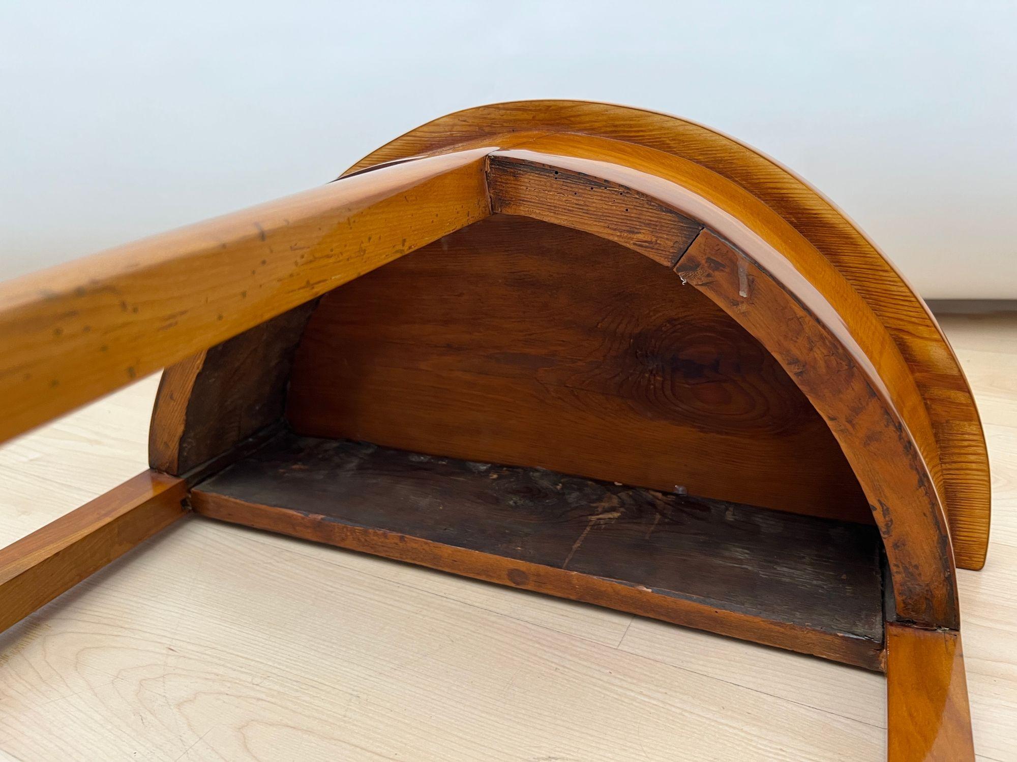 Biedermeier Demi-Lune Console Table, Cherry Wood, South Germany circa 1820 For Sale 11