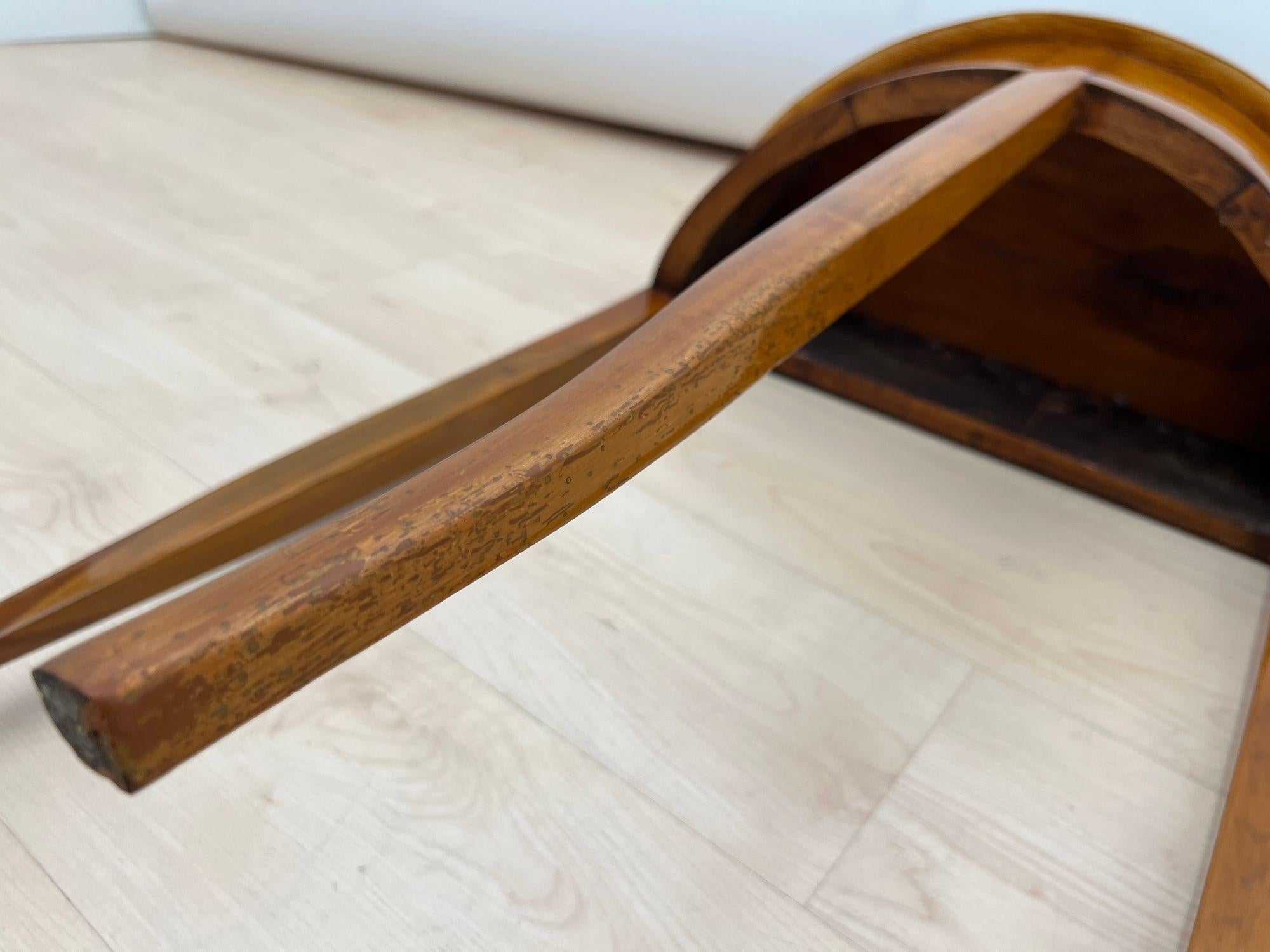 Biedermeier Demi-Lune Console Table, Cherry Wood, South Germany circa 1820 For Sale 12
