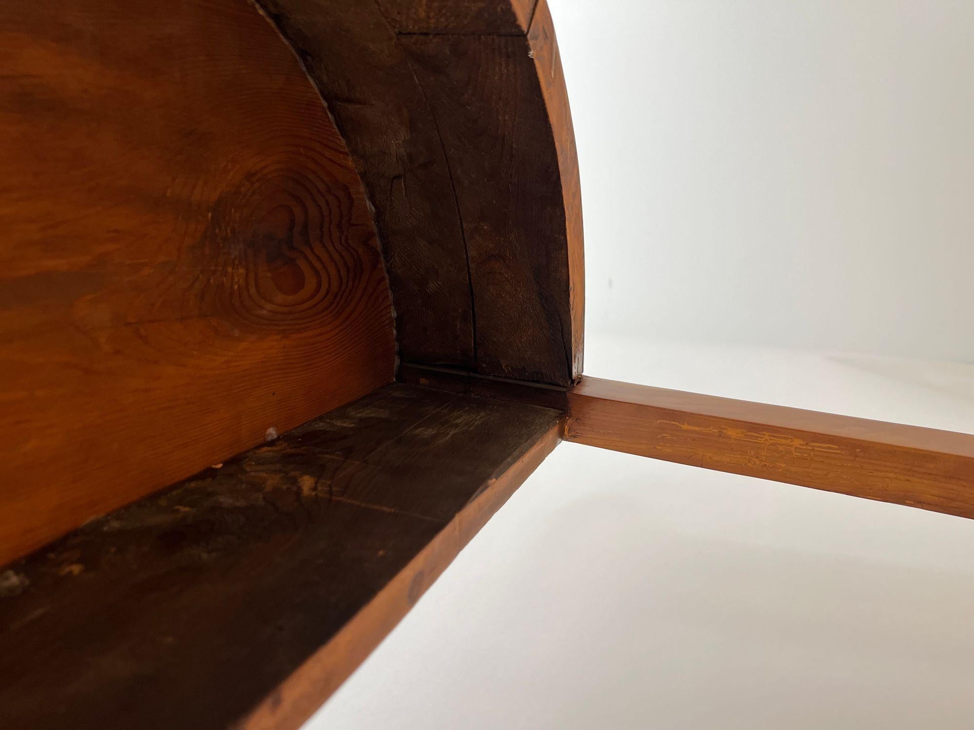 Tavolo consolle Biedermeier Demi-Lune, legno di ciliegio, Germania meridionale, 1820 circa in vendita 11