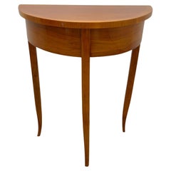 Biedermeier Demi-Lune Console Table, Cherry Wood, South Germany circa 1820
