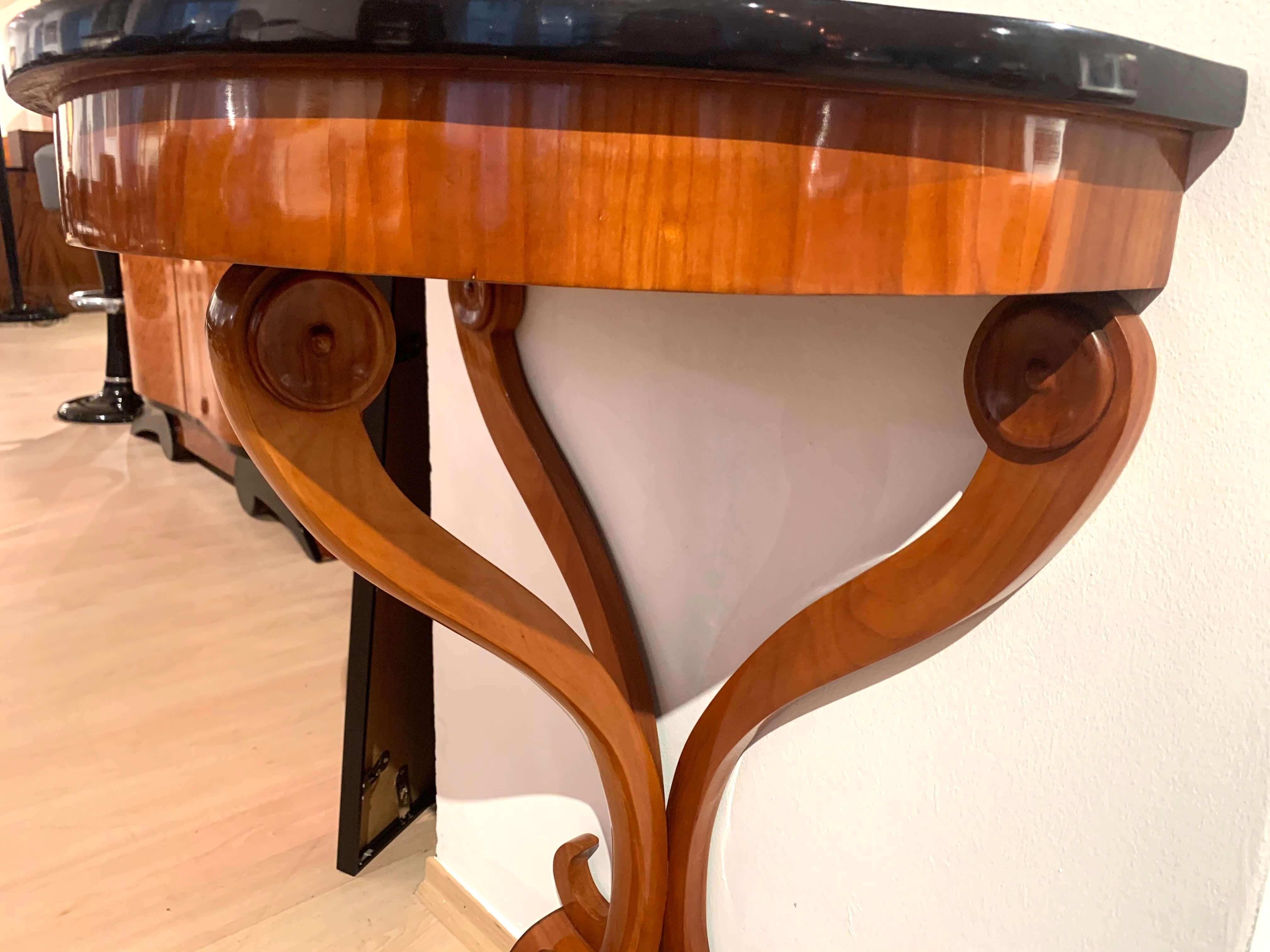 Biedermeier Demilune Console Table, Cherrywood, South Germany, circa 1830 1