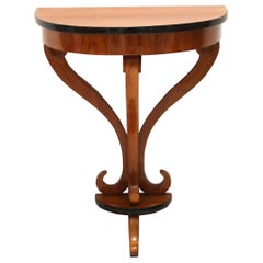 Table console Demilune Biedermeier:: bois de cerisier:: Allemagne du Sud:: vers 1830