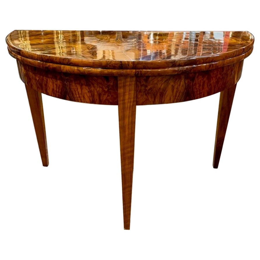 Biedermeier Demi-Lune Flip Top For Sale