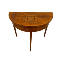 Biedermeier Demi Lune table, Cherry Wood, South Germany circa 1820
