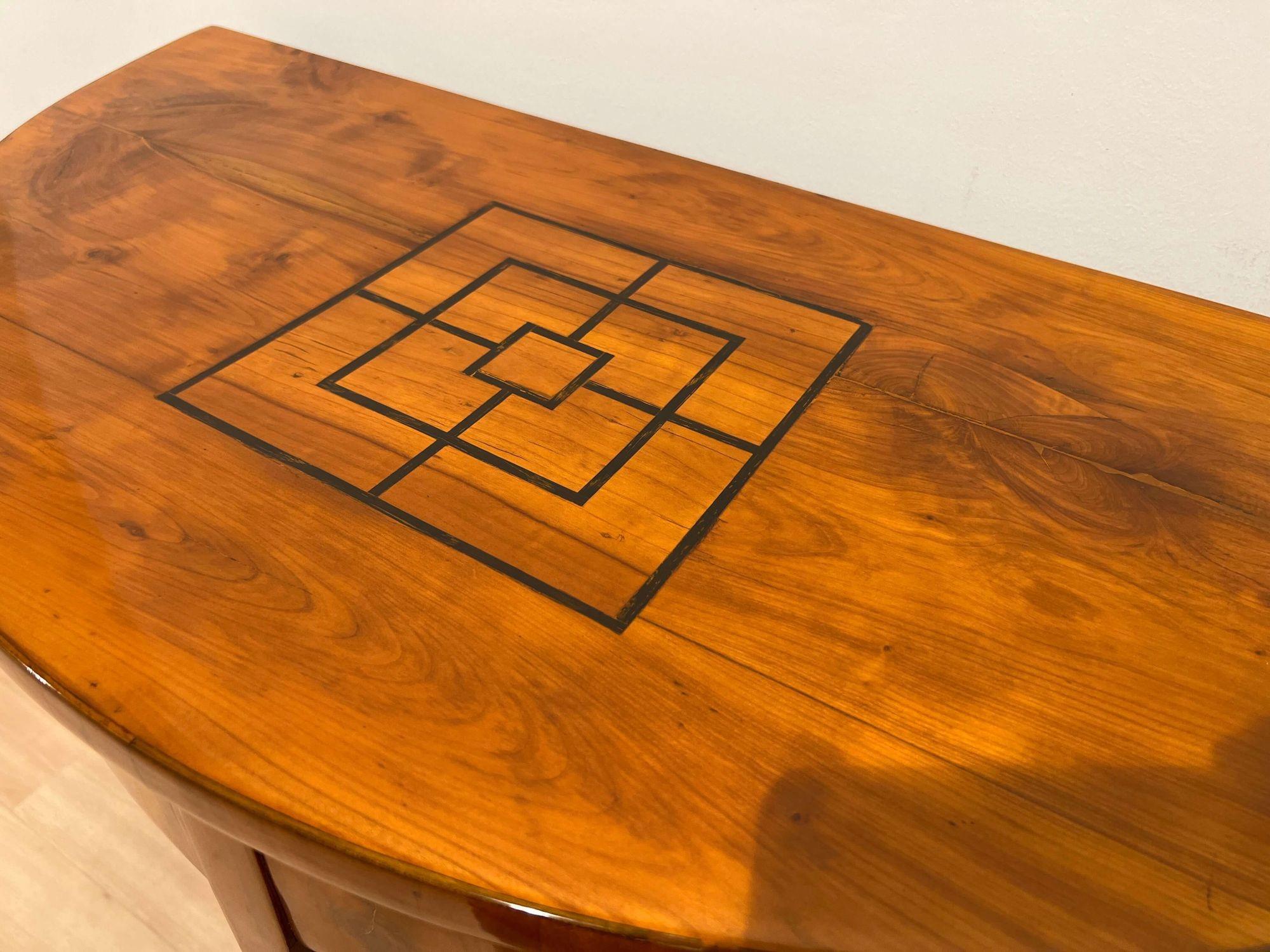 Early 19th Century Biedermeier Demi Lune table, Cherry Wood, South Germany circa 1820