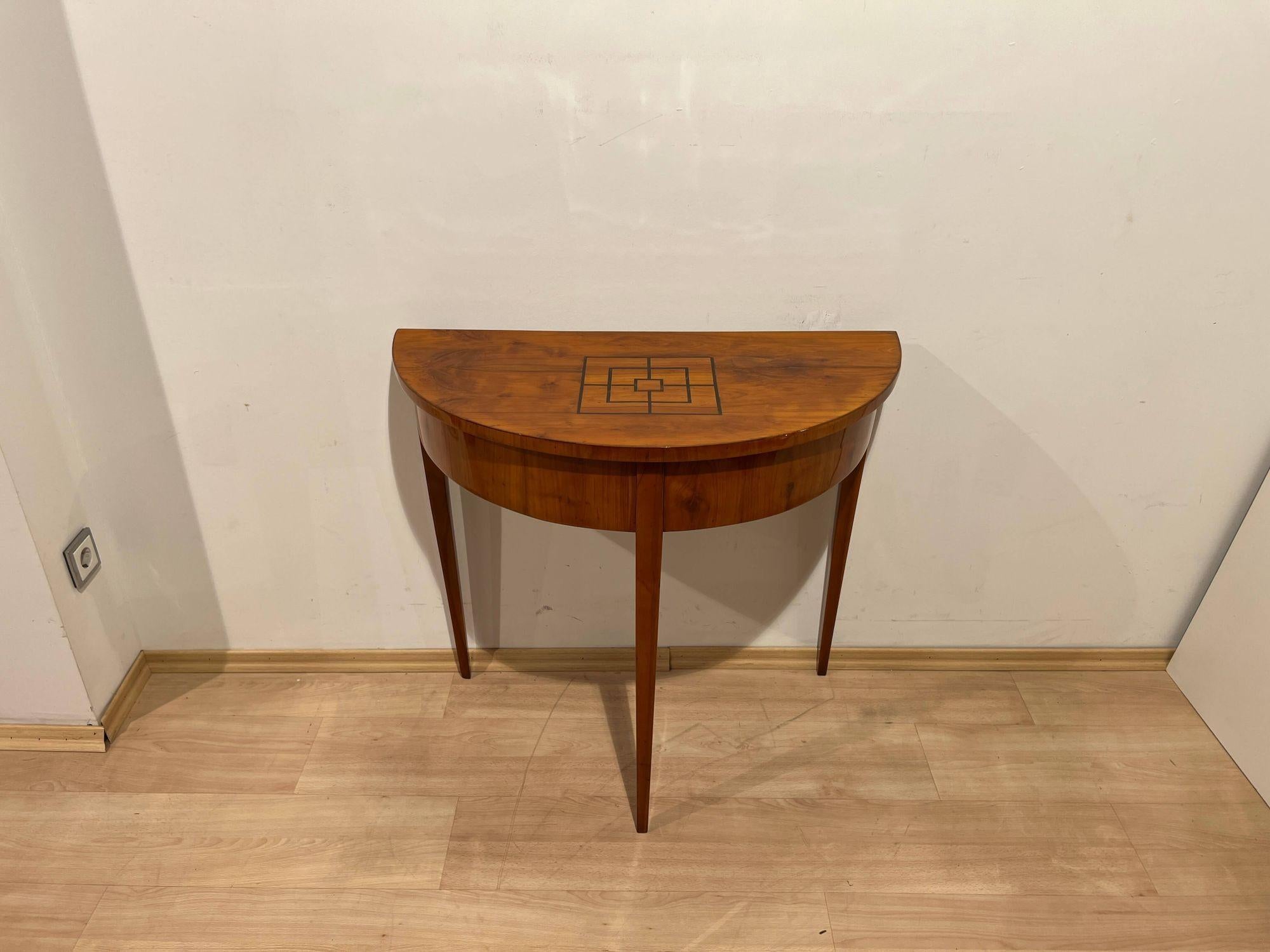 Biedermeier Demi Lune table, Cherry Wood, South Germany circa 1820 2