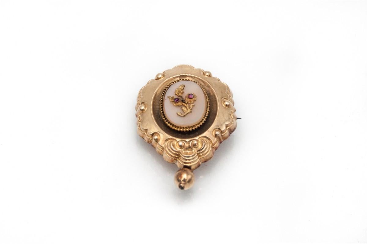 Biedermeier demi-parure: bracelet, brooch, earrings in original case, circa 1850 For Sale 6