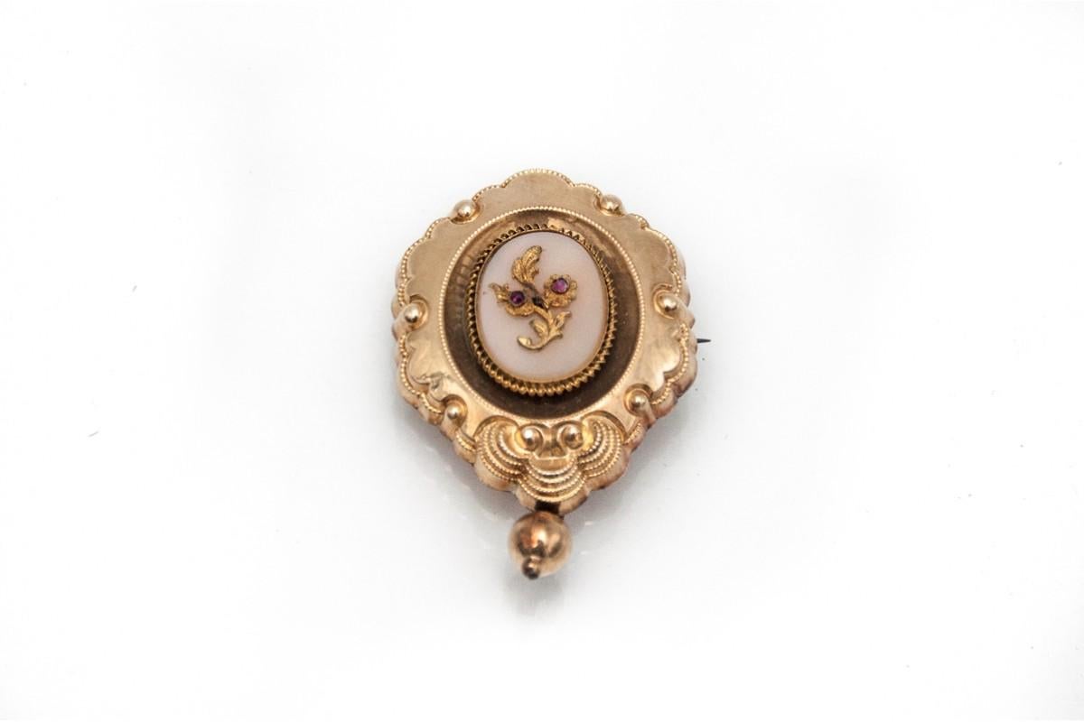 Biedermeier demi-parure: bracelet, brooch, earrings in original case, circa 1850 For Sale 7
