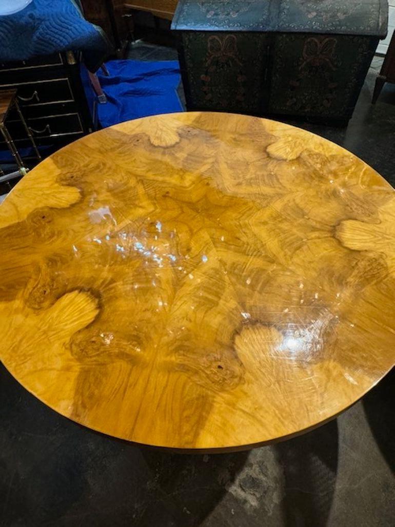 Biedermeier Design Bookmatched Walnut Center Table For Sale 2