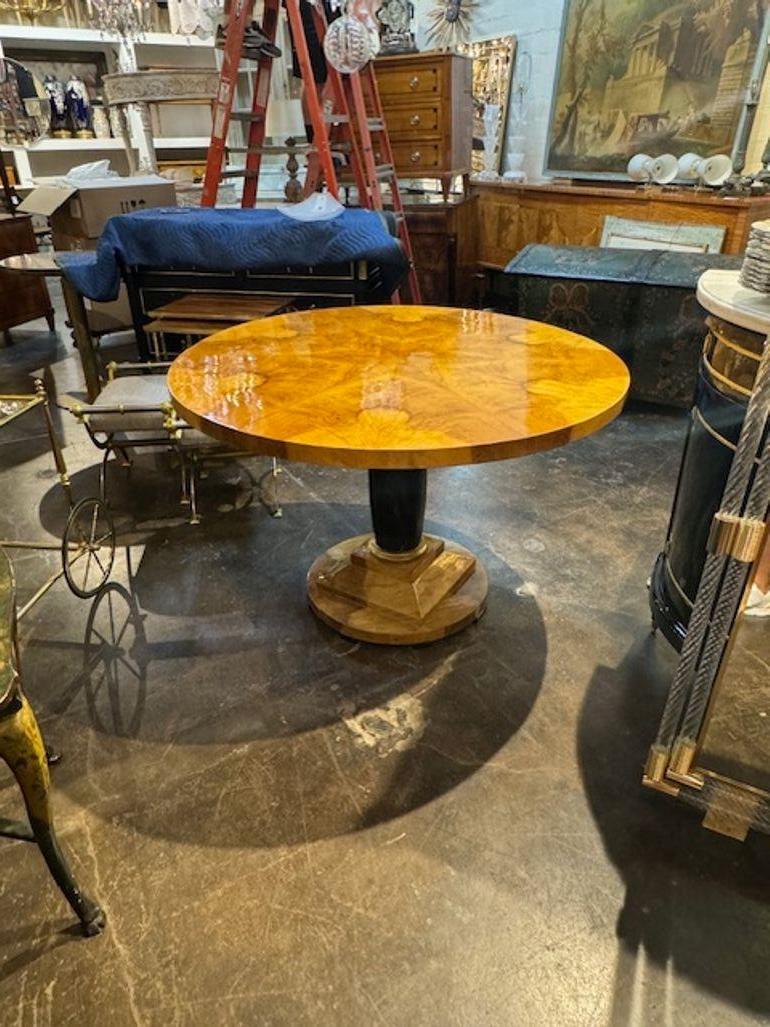 Biedermeier Design Bookmatched Walnut Center Table For Sale 3