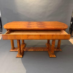 Biedermeier Desk, Cherry Veneer, Six Columns, Austria, circa 1830