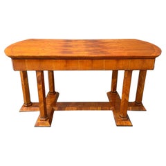 Biedermeier Desk, Cherry Veneer, Six Columns, Austria, circa 1830