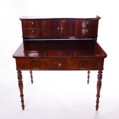 Biedermeier Desk with Extension, Polished Mahogany, Dark, Wooden, circa 1840