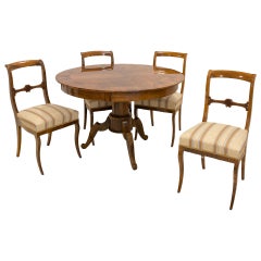 Antique Biedermeier Dining Room Set, Germany, Early 19th Century