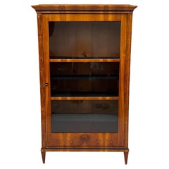 Antique Biedermeier Display Cabinet, Cherry Veneer, Ash Burl, Austria circa 1820