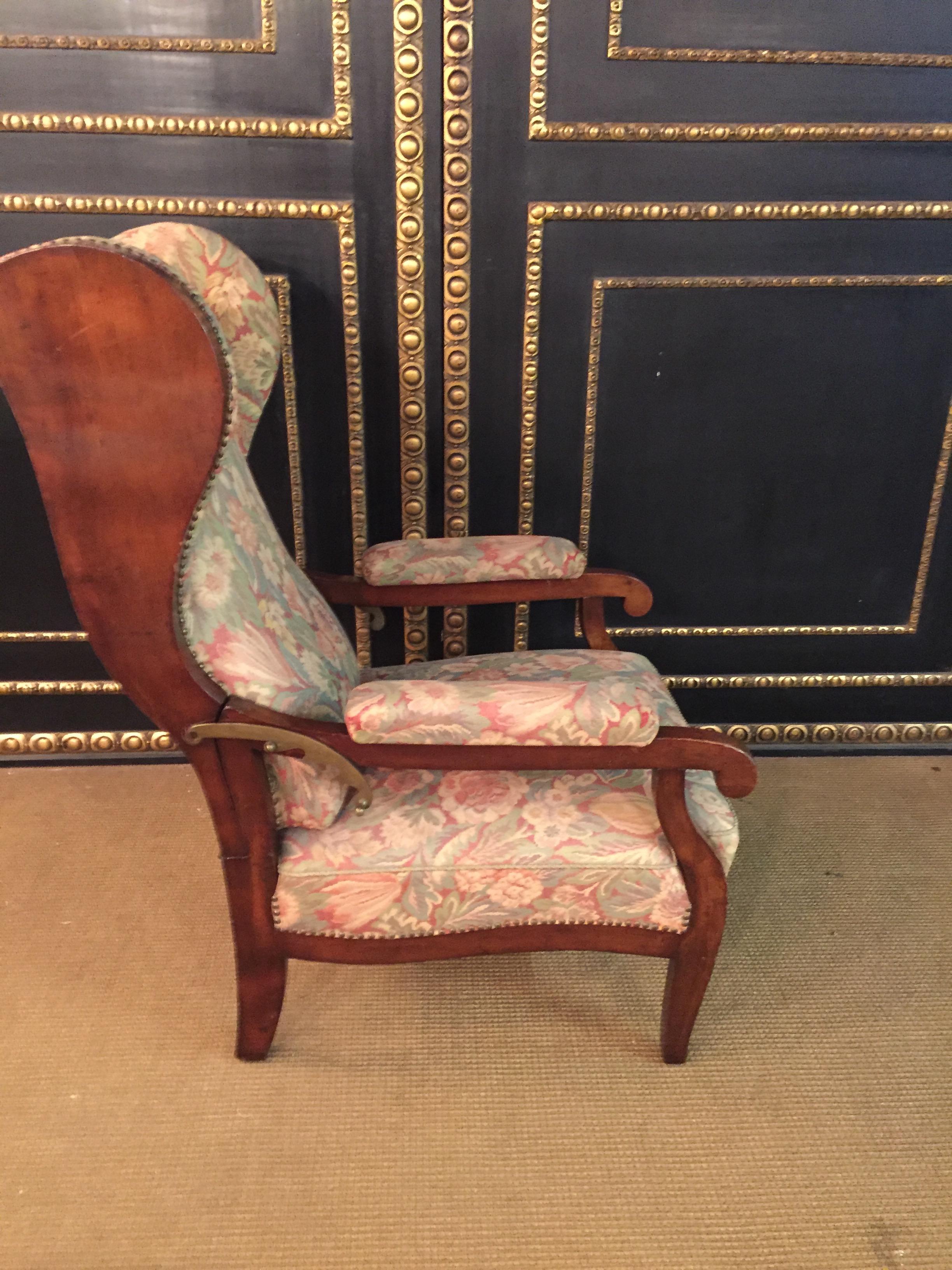 Biedermeier Ears Armchair to Recliner Armchair from 1820 1