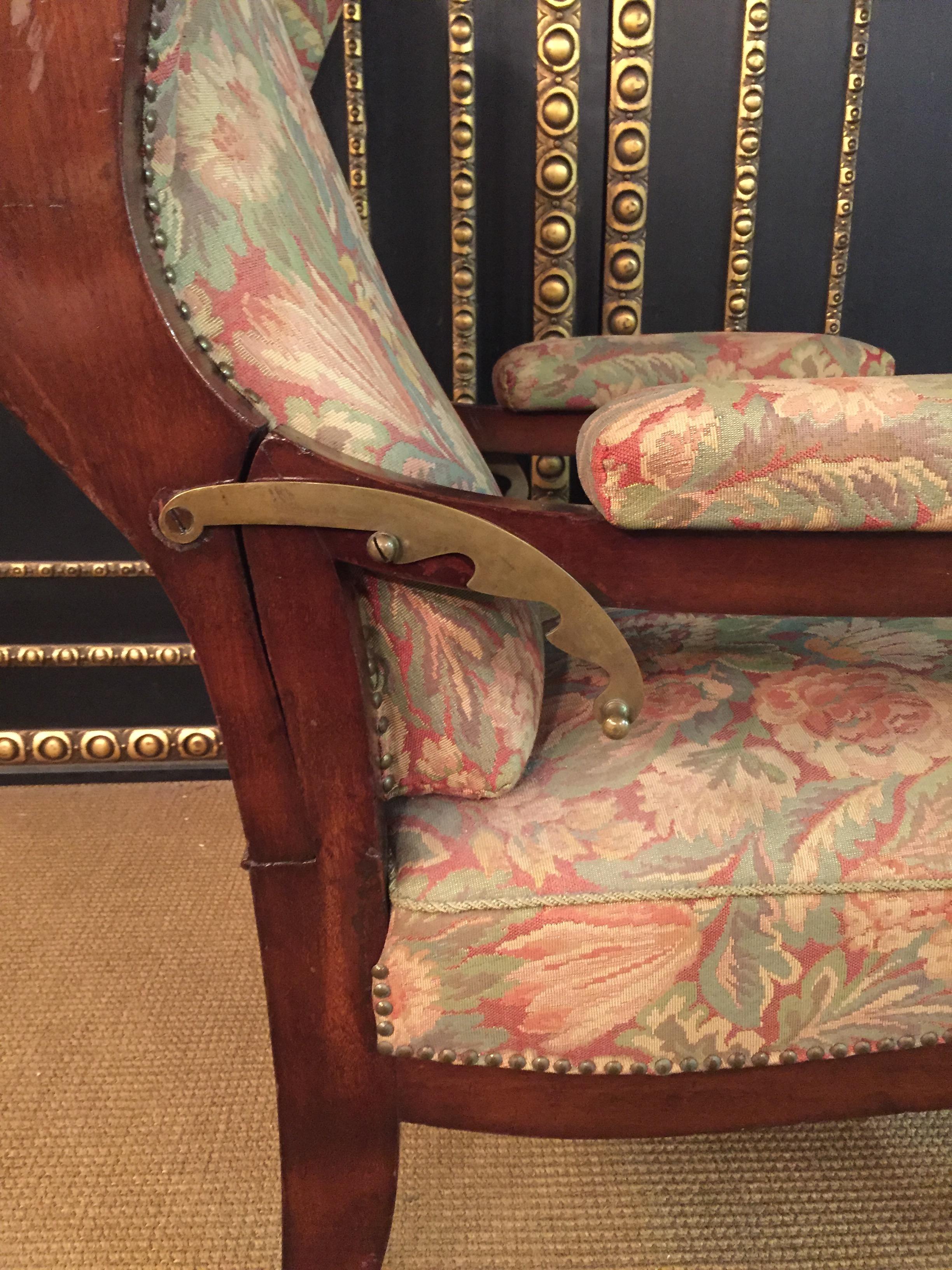 Biedermeier Ears Armchair to Recliner Armchair from 1820 2