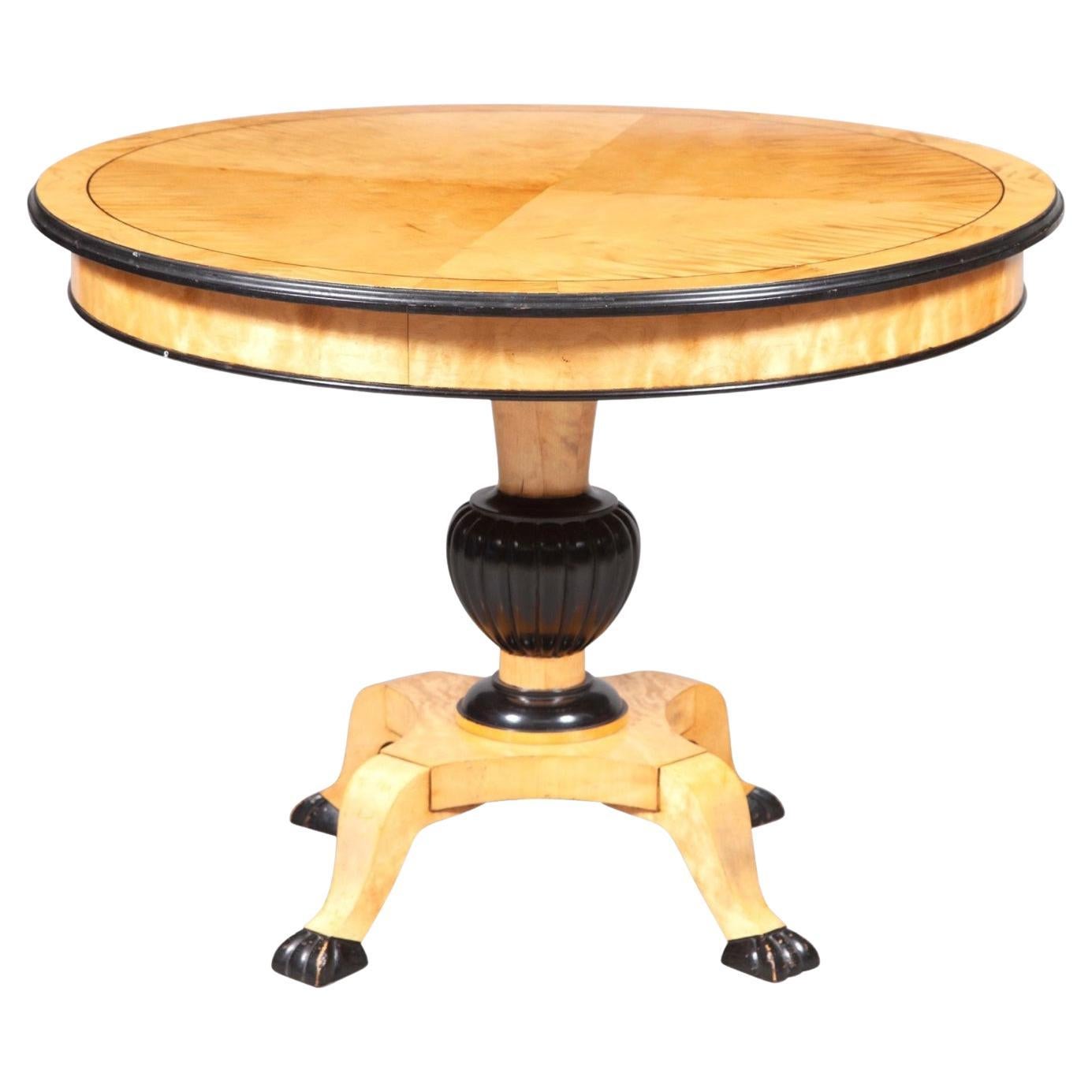 Biedermeier Ebonized Maple Occasional Table
