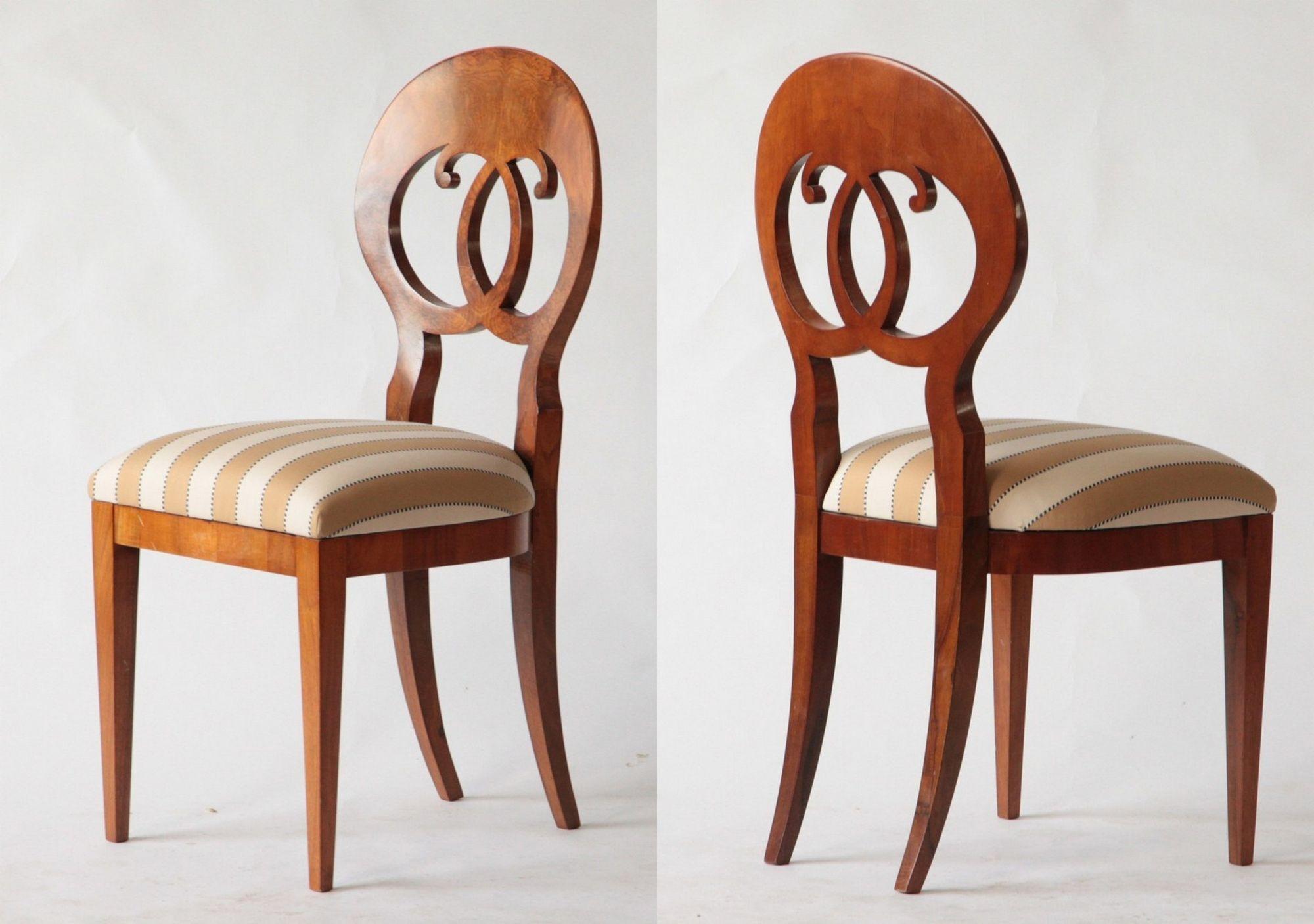 Biedermeier Eclectic Set, Unique, 10 Dining Chairs Each in Different Design 5