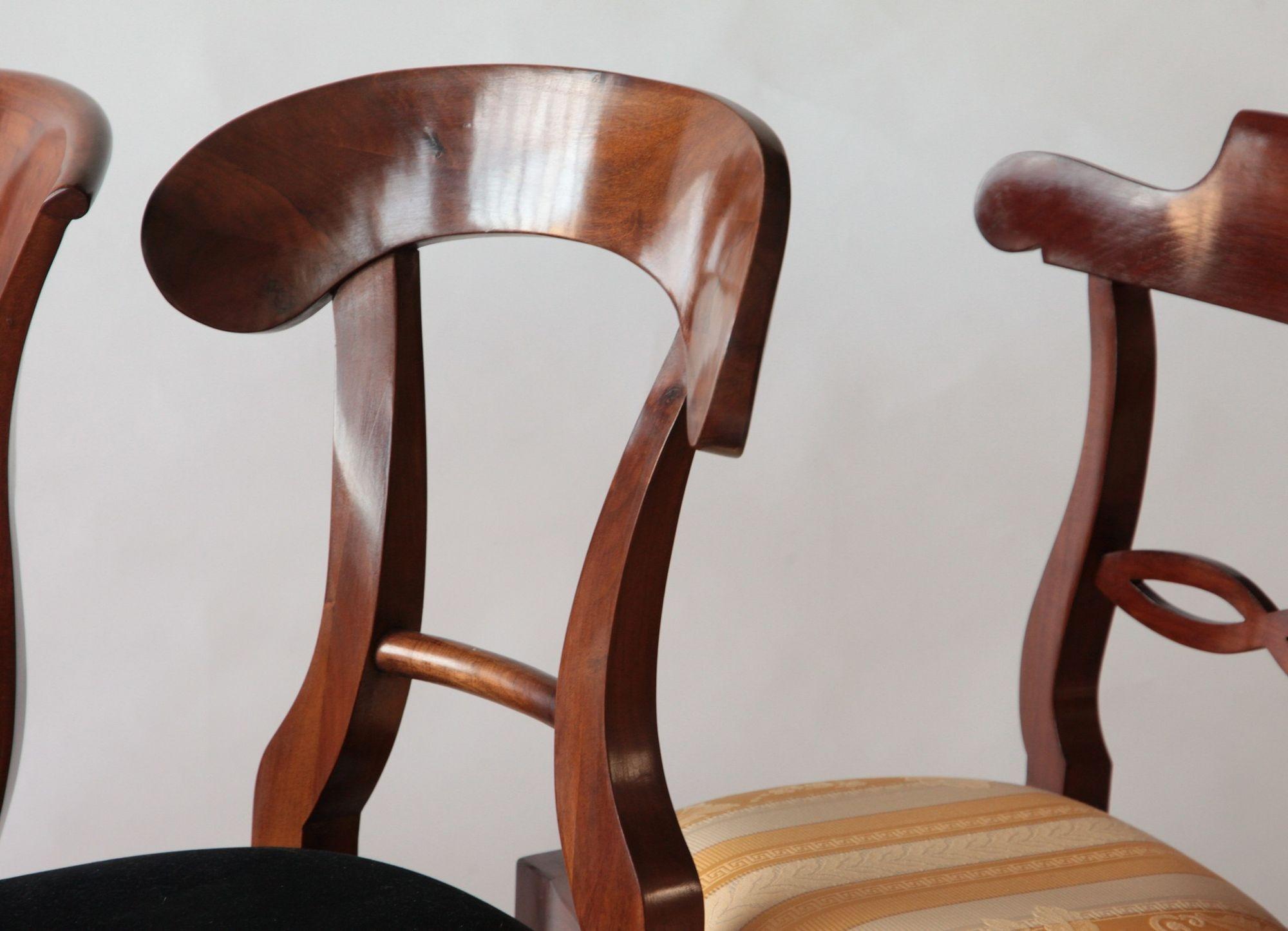 Biedermeier Eclectic Set, Unique, 10 Dining Chairs Each in Different Design 13