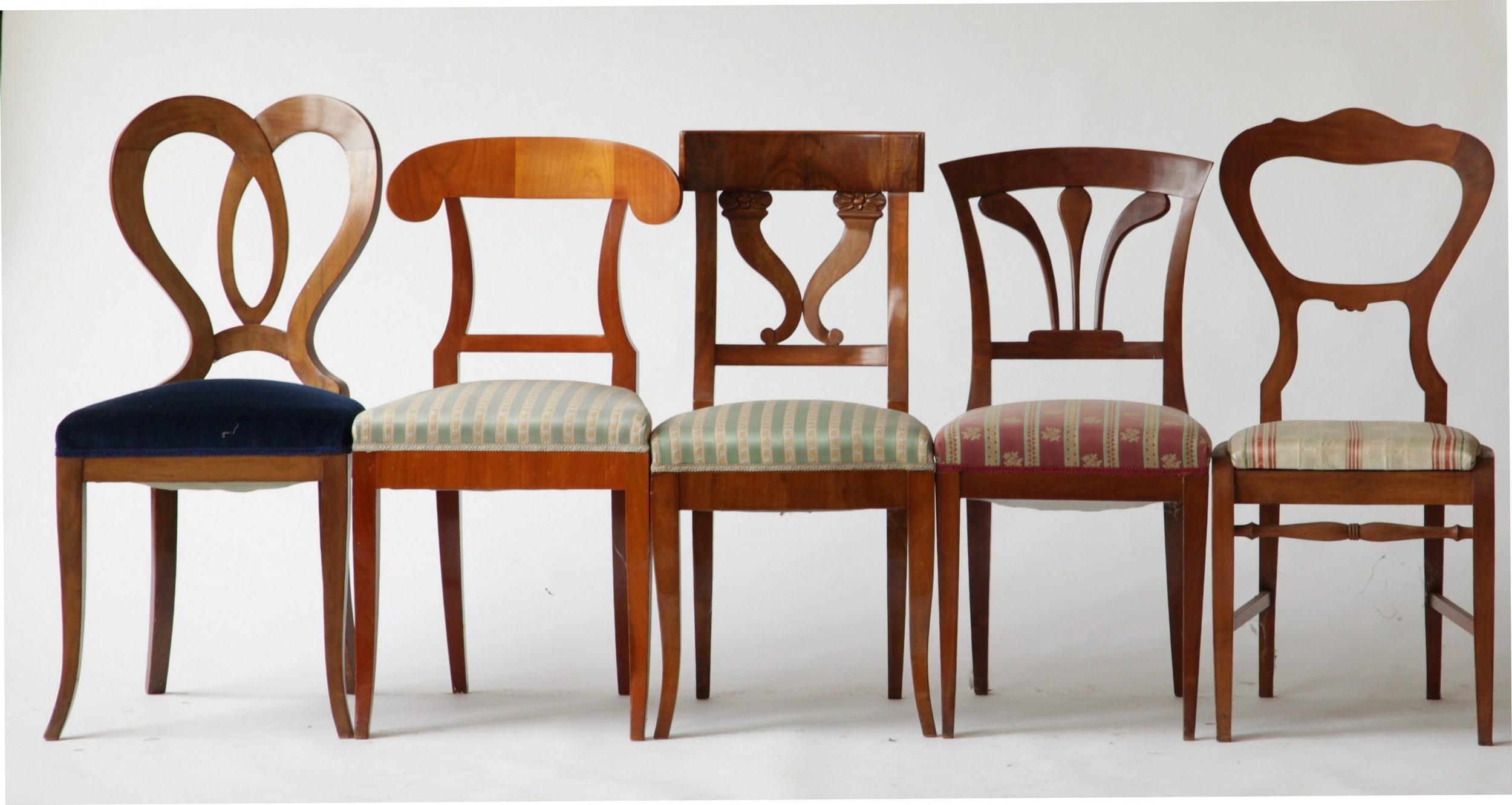 Biedermeier Eclectic Set Unique Set of 10 Dining Chairs Each in Different Design 2