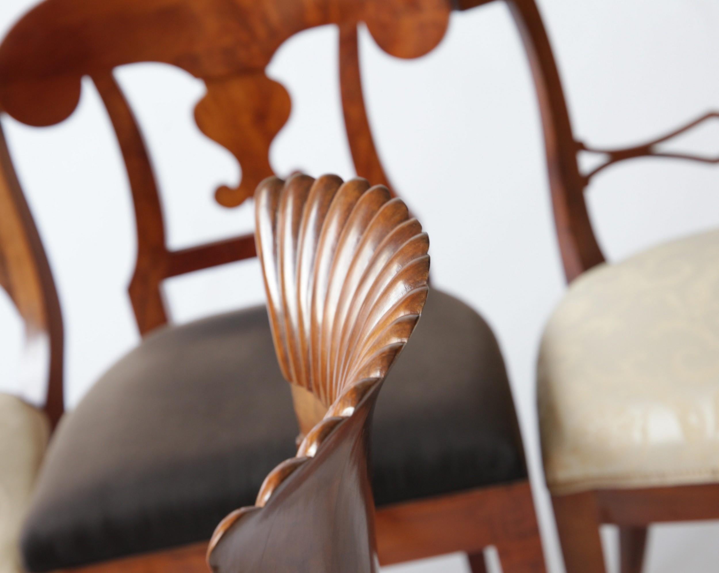19th Century Biedermeier Eclectic Set Unique Set of 10 Dining Chairs Each in Different Design