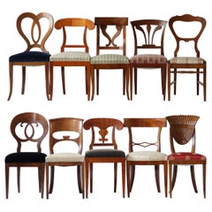 Biedermeier Eclectic Set Unique Set of 10 Dining Chairs Each in Different Design