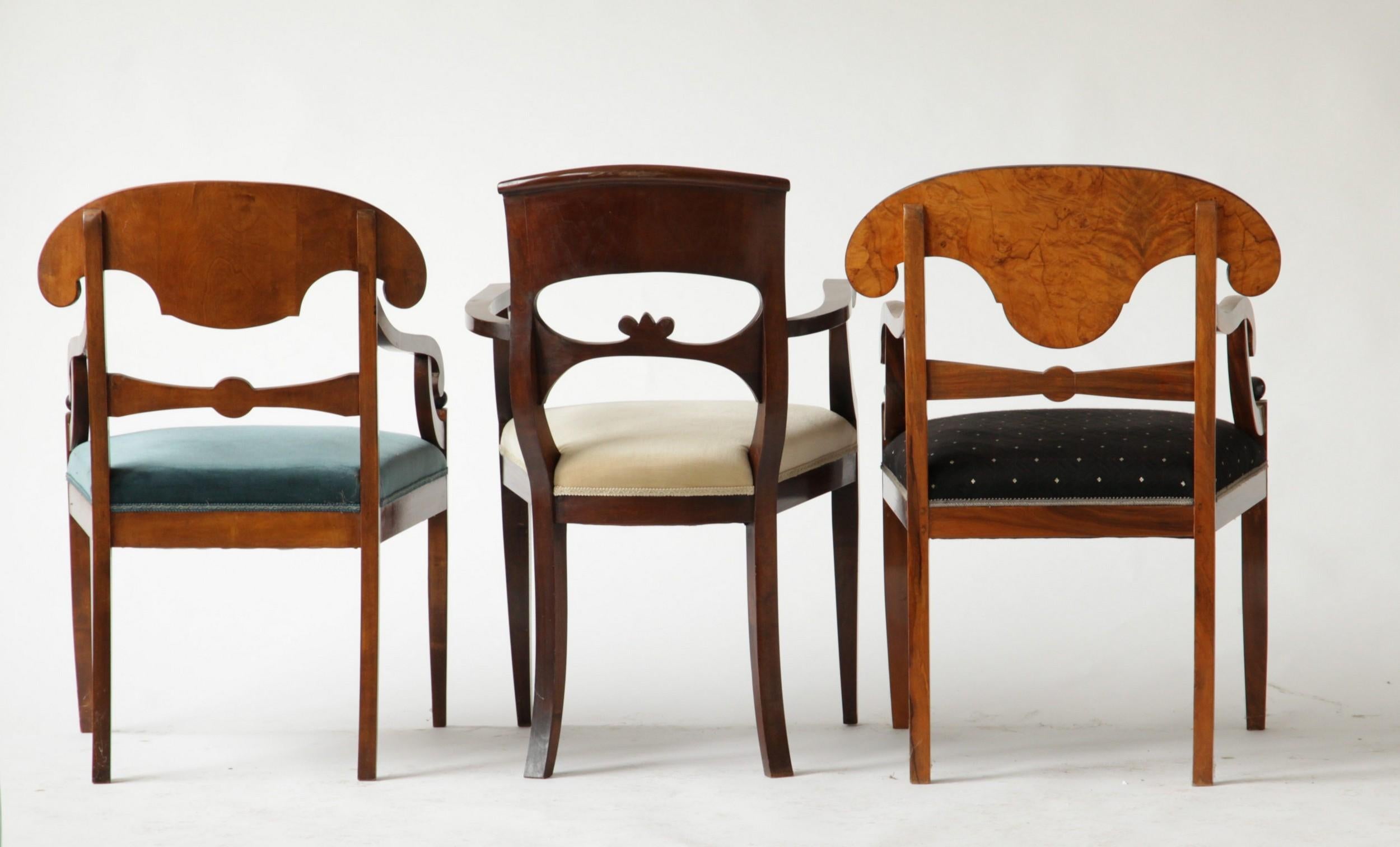 Biedermeier Eclectic Set, Unique Set of 6 Armchairs Each in Different Design 6