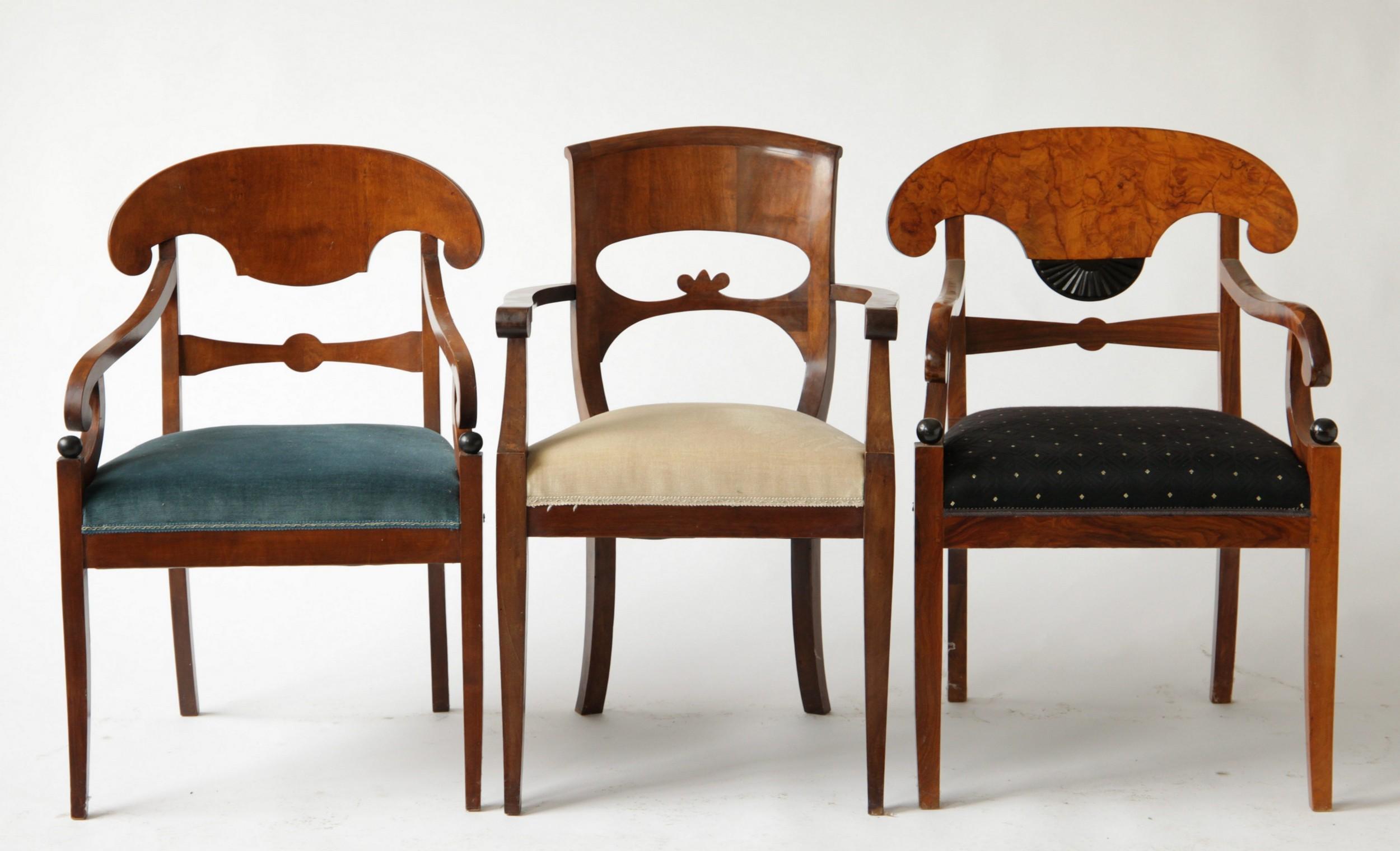 Biedermeier Eclectic Set, Unique Set of 6 Armchairs Each in Different  Design For Sale at 1stDibs