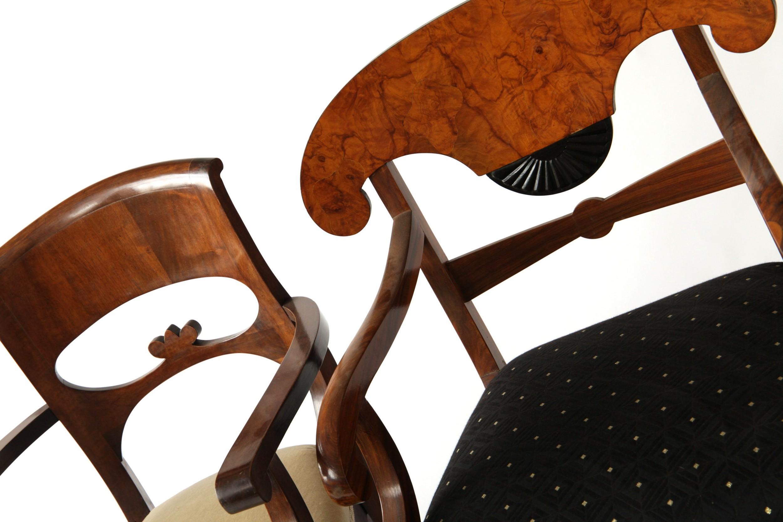Biedermeier Eclectic Set, Unique Set of 6 Armchairs Each in Different Design 2