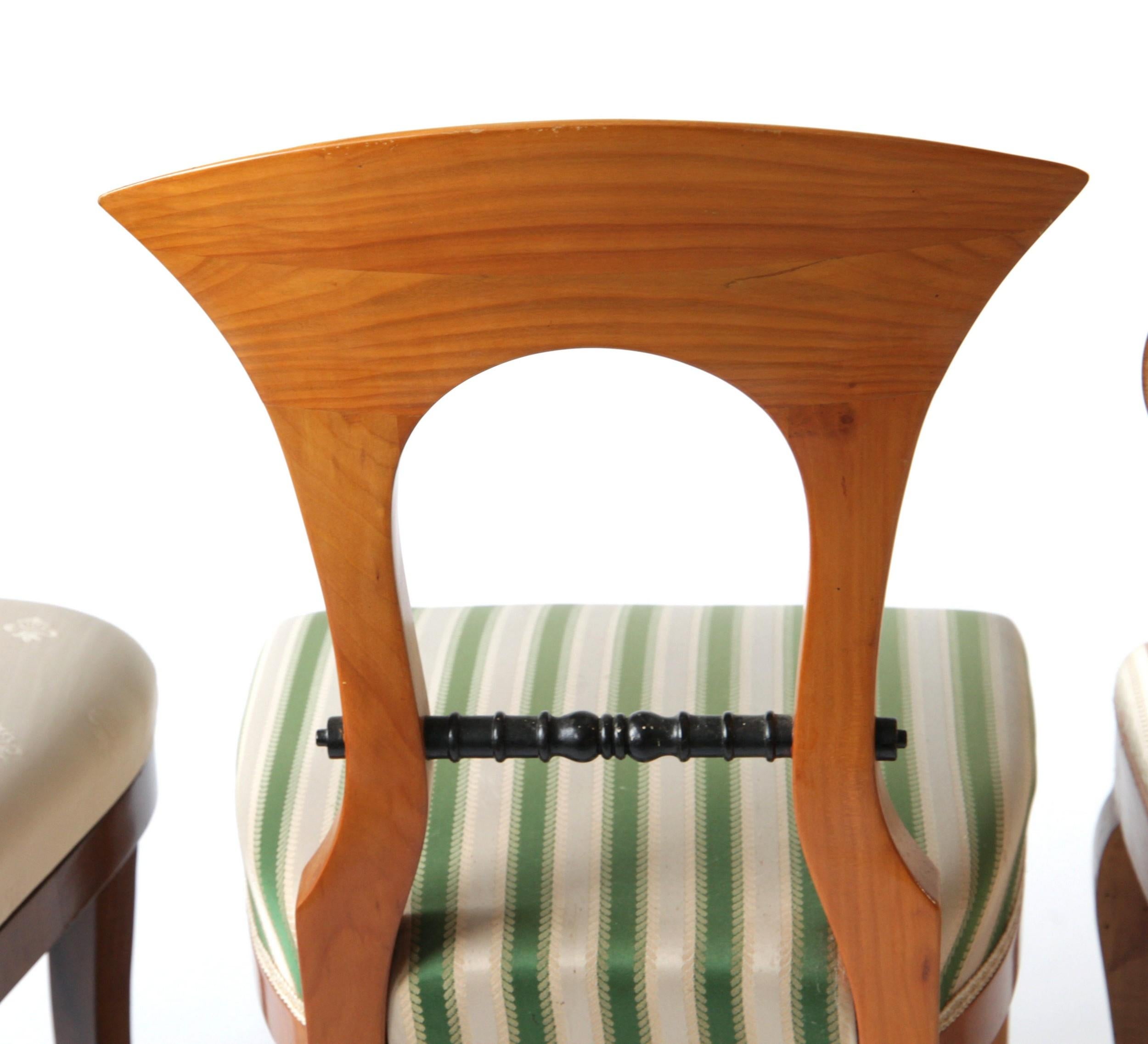 Biedermeier Eclectic Set, Unique Set of 8 Dining Chairs Each in Different Design 6