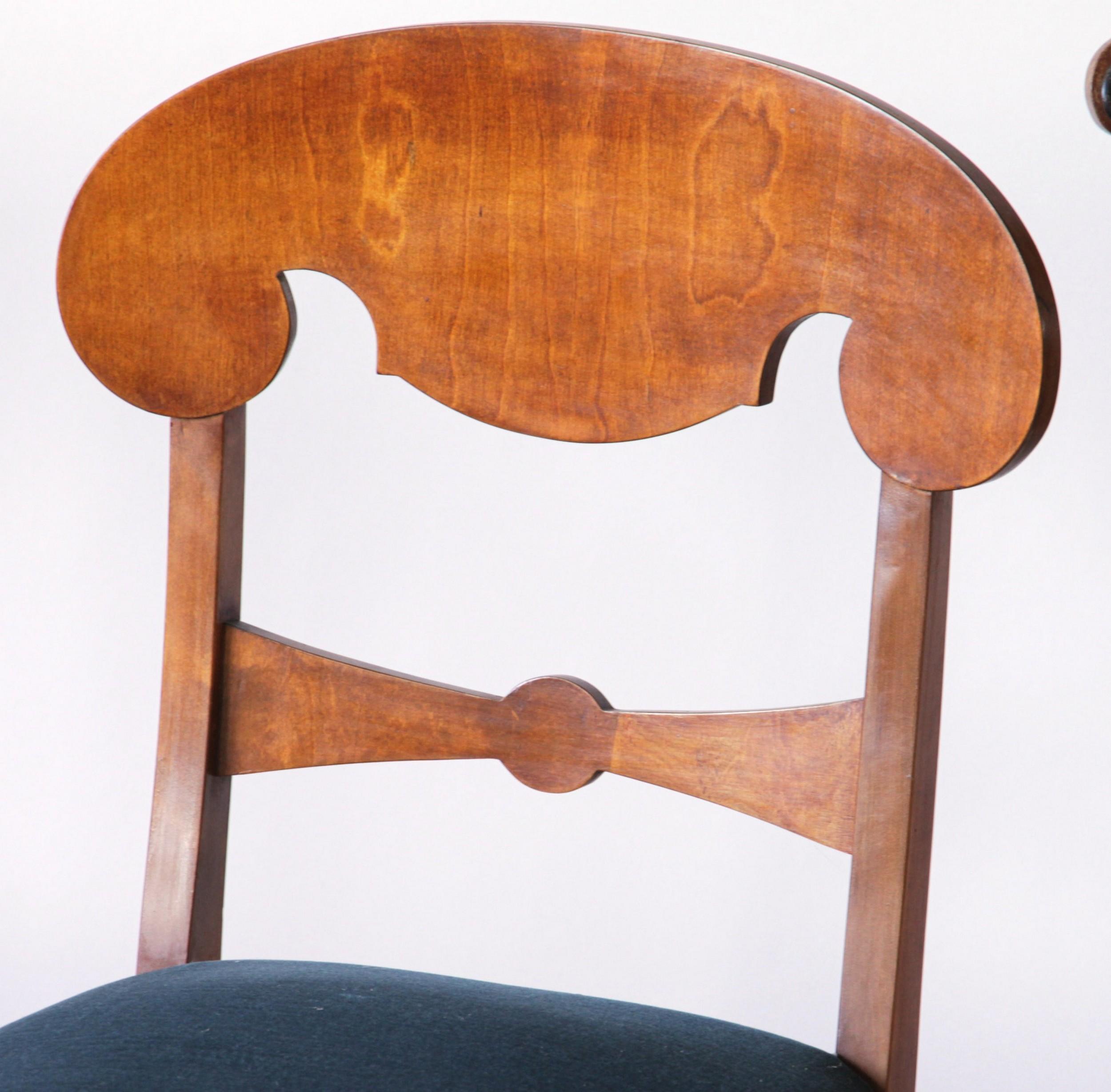 Rosewood Biedermeier Eclectic Set, Unique Set of 8 Dining Chairs Each in Different Design