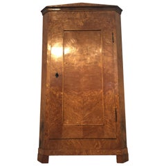 Used Biedermeier Elm Corner Cupboard, 1830