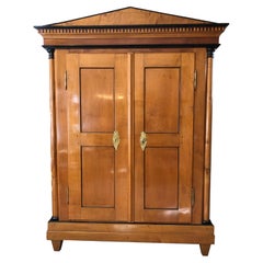 Antique Biedermeier / Empire Cabinet / Saxony Around 1810 / Maple