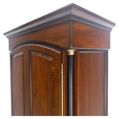 Biedermeier Empire fusion Brown Mahogany Armoire Fitted 4 Drawers Storage Shelve