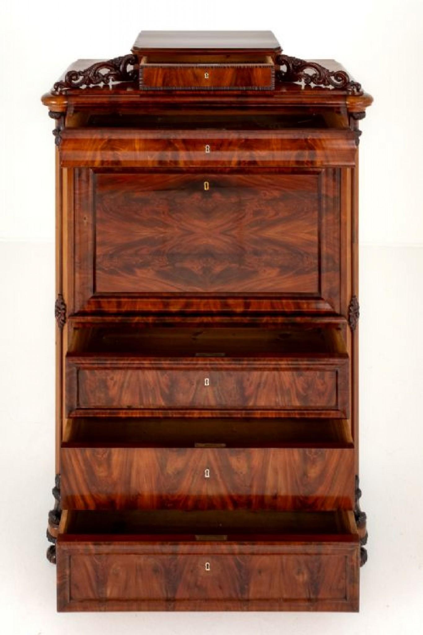 Biedermeier Escritoire Desk Mahogany 1860 For Sale 2