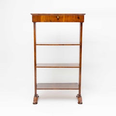 Biedermeier Etagère with hinged Lid, Walnut, Germany, polished, around 1820
