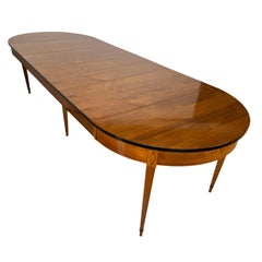 Biedermeier Expandable Table, Cherry Veneer, Ebony, France circa 1900