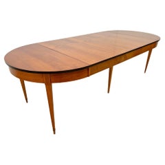 Biedermeier Expandable Table, Cherry Veneer, Ebony, France circa 1900