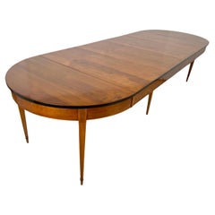 Biedermeier Expandable Table, Cherry Veneer, Ebony, France circa 1900